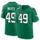 Men's BJ Mayes ＃49 Philadelphia Eagles Green Game Kelly Alternate Jersey