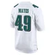 Men's BJ Mayes ＃49 Philadelphia Eagles White Game Tundra Fashion Jersey