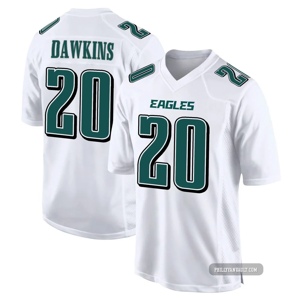 Men's Brian Dawkins ＃20 Philadelphia Eagles White Game Tundra Fashion Jersey