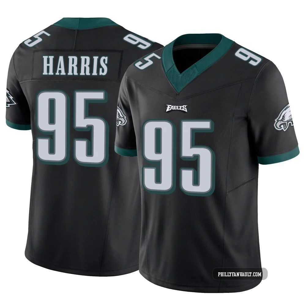Men's Charles Harris ＃95 Philadelphia Eagles Black Limited Vapor F.U.S.E. Jersey