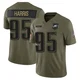Men's Charles Harris ＃95 Philadelphia Eagles Olive Limited 2025 Salute to Service Jersey