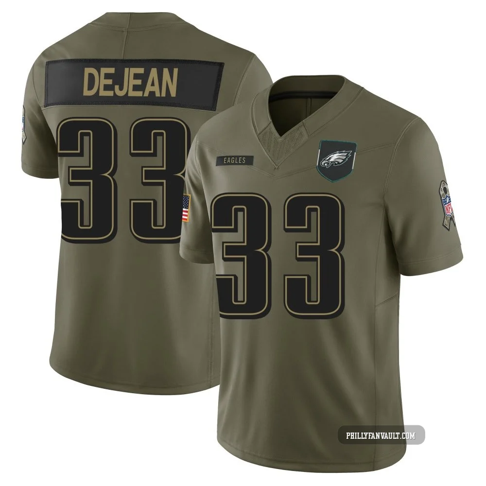 Men's Cooper DeJean ＃33 Philadelphia Eagles Olive Limited 2025 Salute to Service Jersey