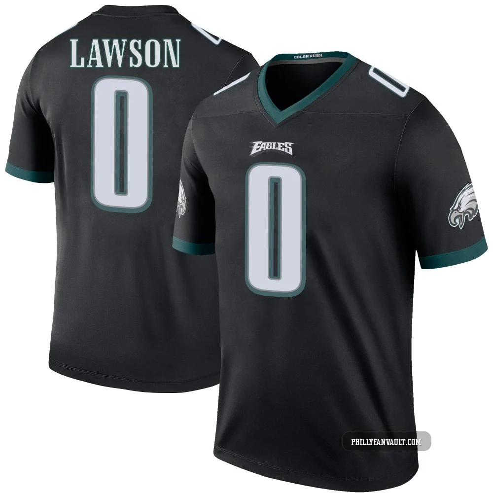 Men's Deontae Lawson ＃0 Philadelphia Eagles Black Legend Color Rush Jersey