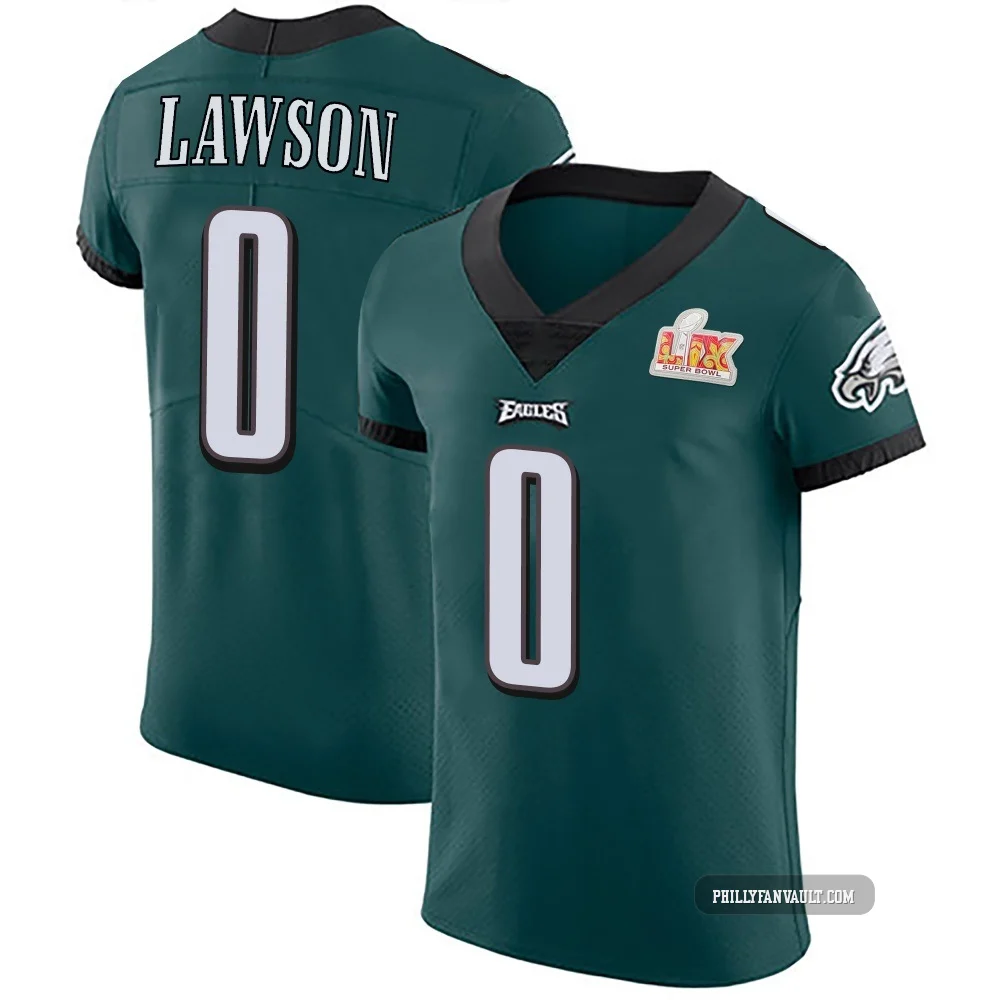 Men's Deontae Lawson ＃0 Philadelphia Eagles Green Elite Midnight Team Color Vapor Untouchable Super Bowl LIX Jersey