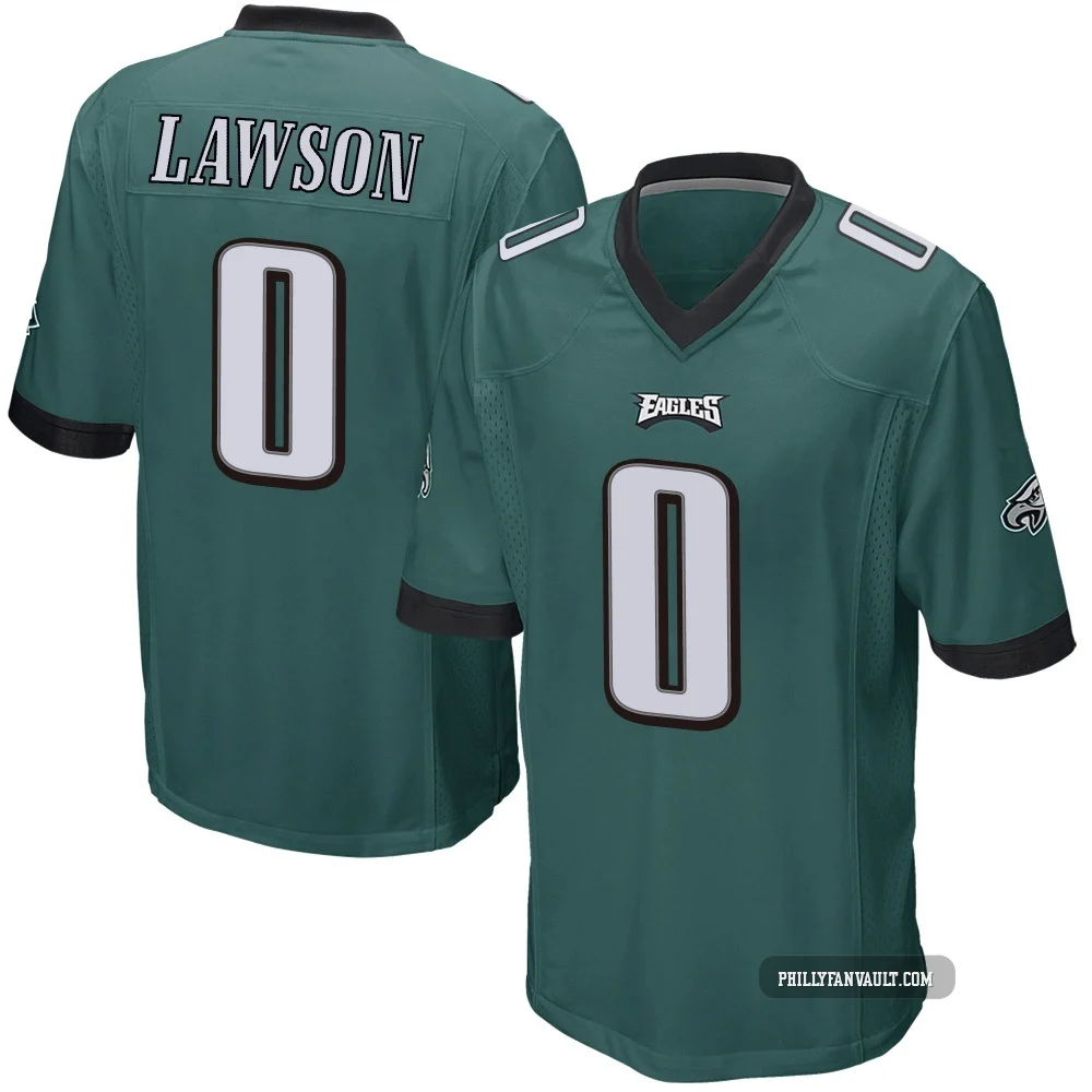 Men's Deontae Lawson ＃0 Philadelphia Eagles Green Game Team Color Jersey