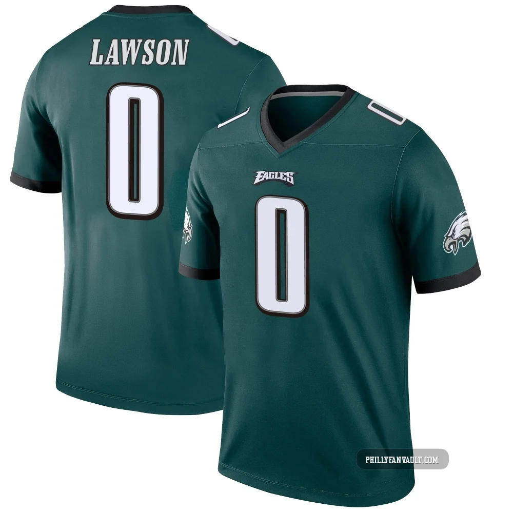 Men's Deontae Lawson ＃0 Philadelphia Eagles Green Legend Jersey