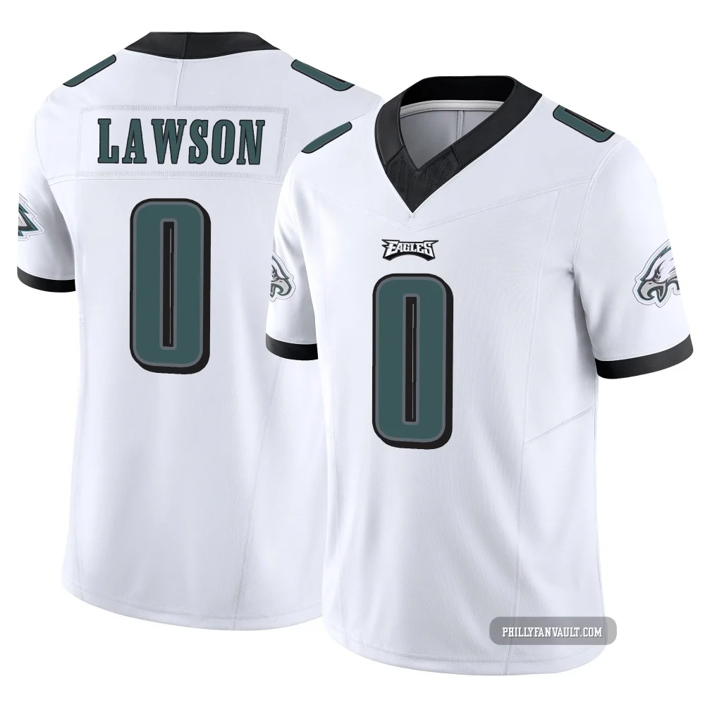 Men's Deontae Lawson ＃0 Philadelphia Eagles White Limited Vapor F.U.S.E. Jersey