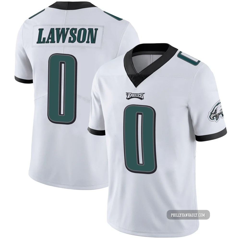 Men's Deontae Lawson ＃0 Philadelphia Eagles White Limited Vapor Untouchable Jersey