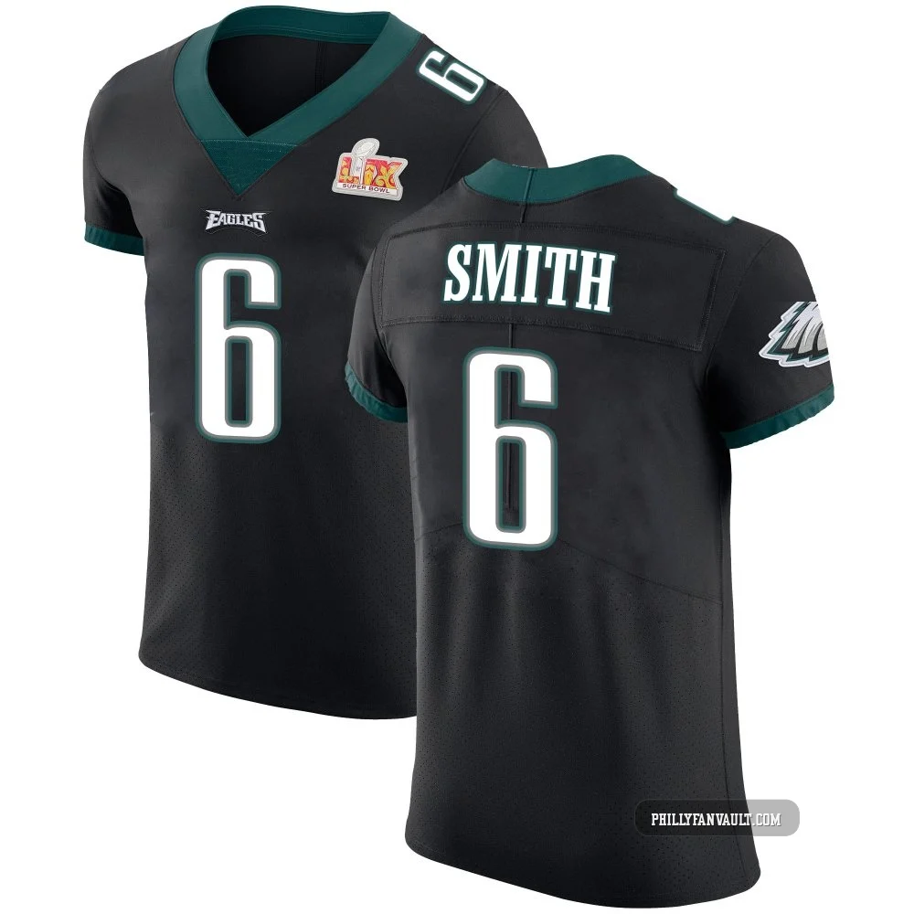 Men's DeVonta Smith ＃6 Philadelphia Eagles Black Elite Alternate Vapor Untouchable Super Bowl LIX Jersey