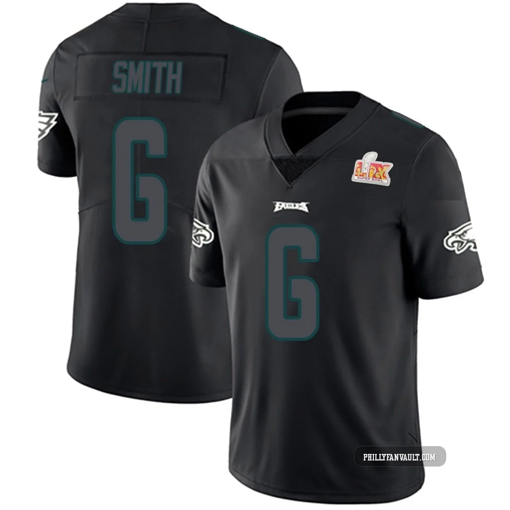Men's DeVonta Smith ＃6 Philadelphia Eagles Black Impact Limited Super Bowl LIX Jersey