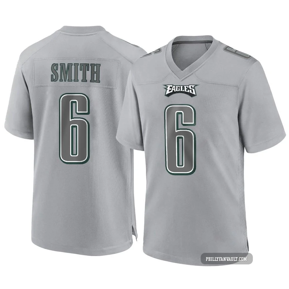 Men's DeVonta Smith ＃6 Philadelphia Eagles Gray Game Atmosphere Fashion Jersey
