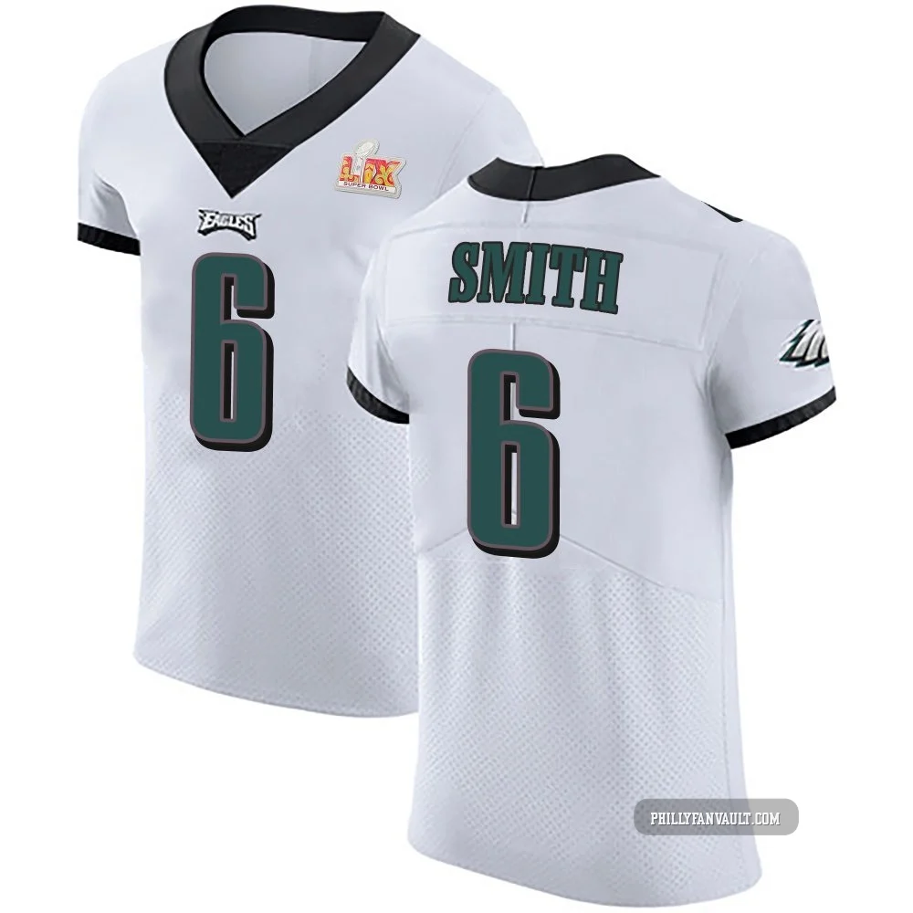 Men's DeVonta Smith ＃6 Philadelphia Eagles White Elite Vapor Untouchable Super Bowl LIX Jersey