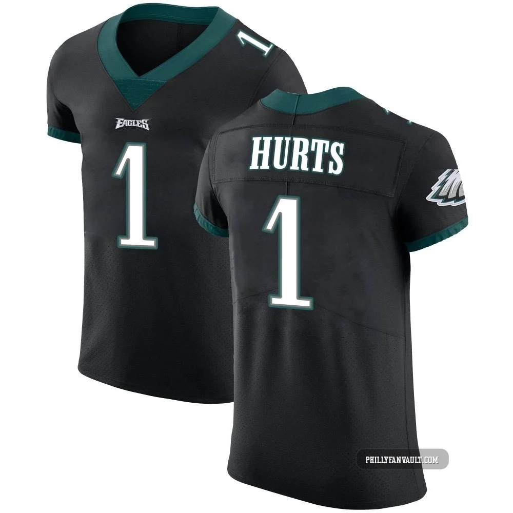 Men's Jalen Hurts ＃1 Philadelphia Eagles Black Elite Alternate Vapor Untouchable Jersey