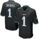 Men's Jalen Hurts ＃1 Philadelphia Eagles Black Game Alternate Jersey