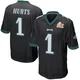 Men's Jalen Hurts ＃1 Philadelphia Eagles Black Game Alternate Super Bowl LIX Jersey