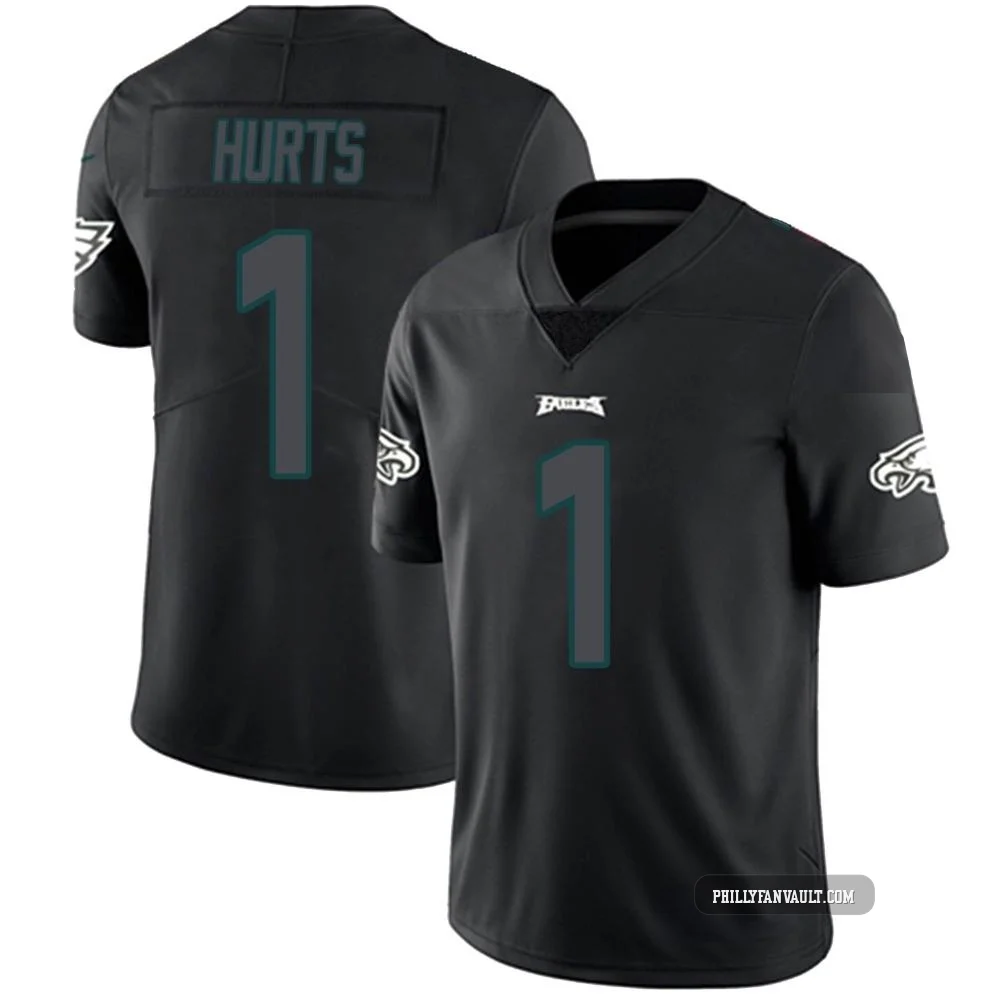 Men's Jalen Hurts ＃1 Philadelphia Eagles Black Impact Limited Jersey