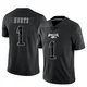 Men's Jalen Hurts ＃1 Philadelphia Eagles Black Limited Reflective Jersey