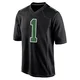 Men's Jalen Hurts ＃1 Philadelphia Eagles Black/Kelly Game Carbon Green Fashion Jersey