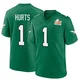 Men's Jalen Hurts ＃1 Philadelphia Eagles Green Game Kelly Alternate Super Bowl LIX Jersey