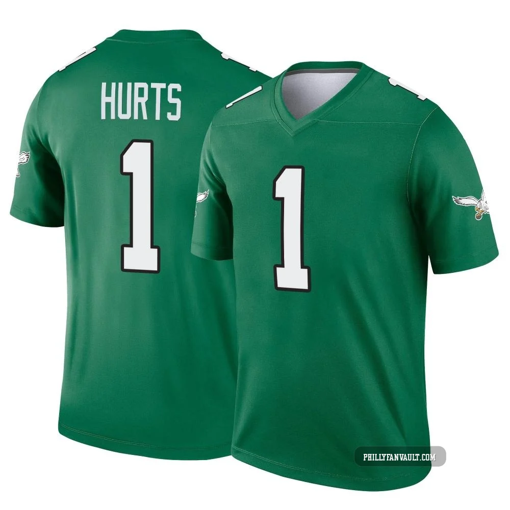 Men's Jalen Hurts ＃1 Philadelphia Eagles Green Legend Kelly Alternate Jersey