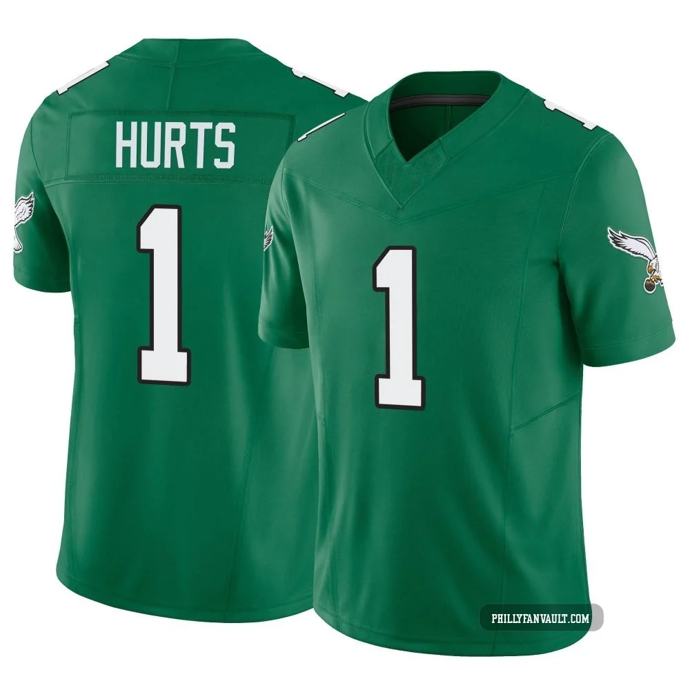Men's Jalen Hurts ＃1 Philadelphia Eagles Green Limited Kelly Alternate Vapor F.U.S.E. Jersey