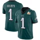 Men's Jalen Hurts ＃1 Philadelphia Eagles Green Limited Midnight Team Color Vapor Untouchable Super Bowl LIX Jersey