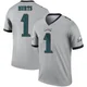 Men's Jalen Hurts ＃1 Philadelphia Eagles Legend Silver Inverted Jersey