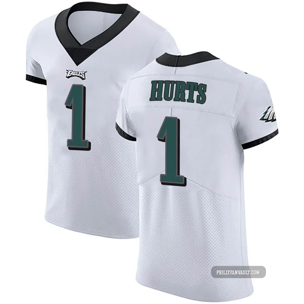 Men's Jalen Hurts ＃1 Philadelphia Eagles White Elite Vapor Untouchable Jersey