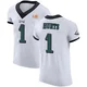 Men's Jalen Hurts ＃1 Philadelphia Eagles White Elite Vapor Untouchable Super Bowl LIX Jersey