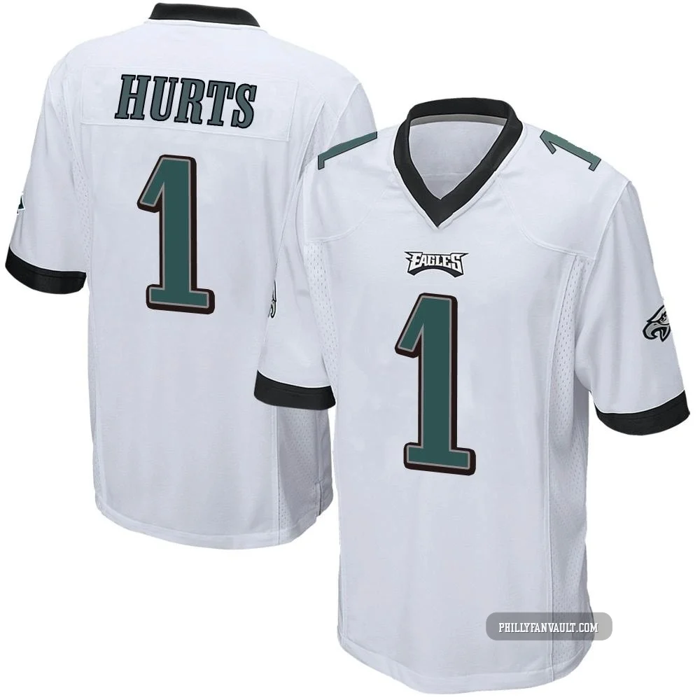 Men's Jalen Hurts ＃1 Philadelphia Eagles White Game Jersey