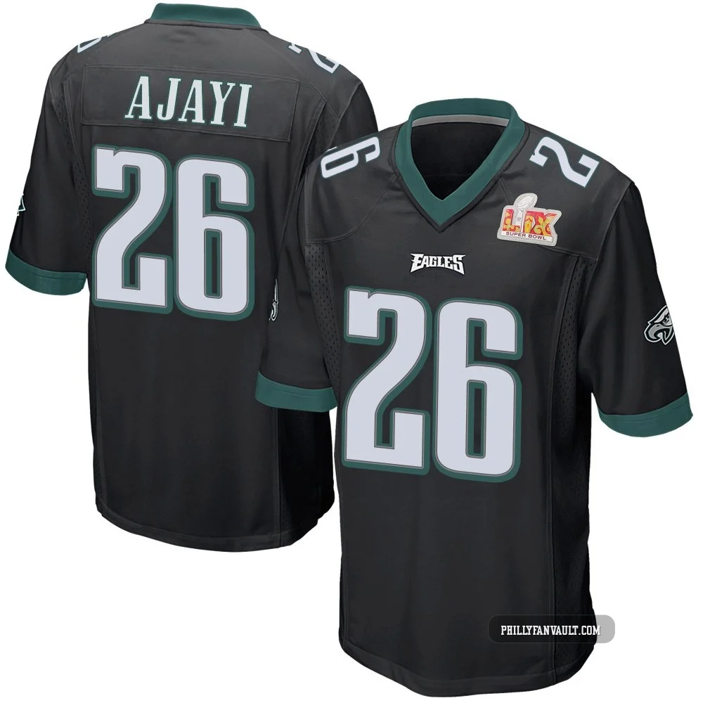 Men's Jay Ajayi ＃26 Philadelphia Eagles Black Game Alternate Super Bowl LIX Jersey