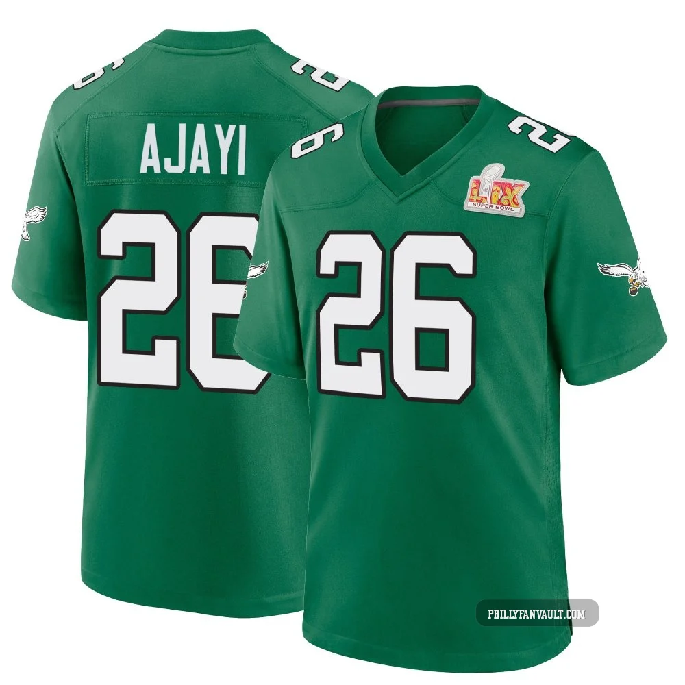 Men's Jay Ajayi ＃26 Philadelphia Eagles Green Game Kelly Alternate Super Bowl LIX Jersey