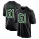 Men's Joe Evans ＃61 Philadelphia Eagles Black/Kelly Game Carbon Green Fashion Jersey