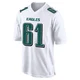 Men's Joe Evans ＃61 Philadelphia Eagles White Game Tundra Fashion Jersey