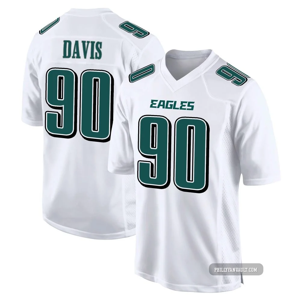 Men's Jordan Davis ＃90 Philadelphia Eagles White Game Tundra Fashion Jersey