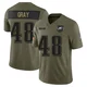 Men's J.T. Gray ＃48 Philadelphia Eagles Olive Limited 2025 Salute to Service Jersey