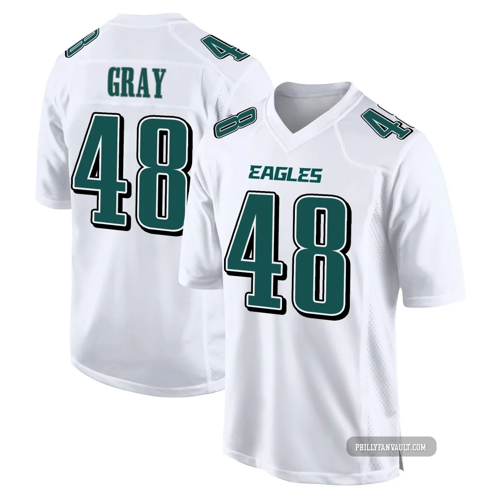 Men's J.T. Gray ＃48 Philadelphia Eagles White Game Tundra Fashion Jersey