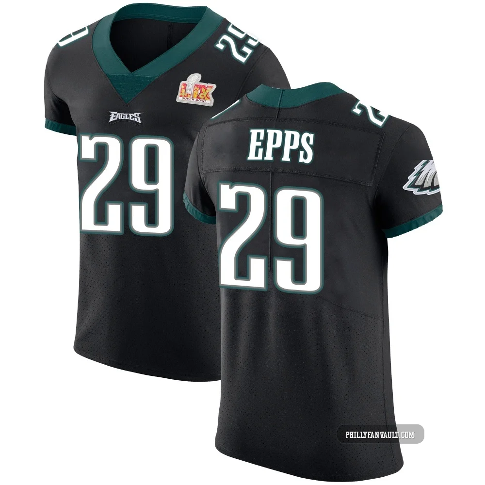 Men's Marcus Epps ＃29 Philadelphia Eagles Black Elite Alternate Vapor Untouchable Super Bowl LIX Jersey