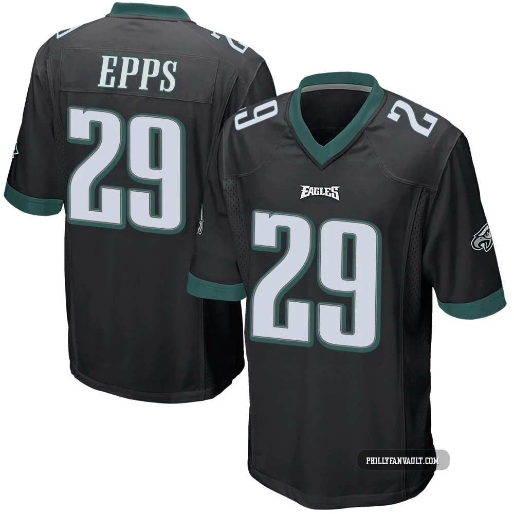 Men's Marcus Epps ＃29 Philadelphia Eagles Black Game Alternate Jersey