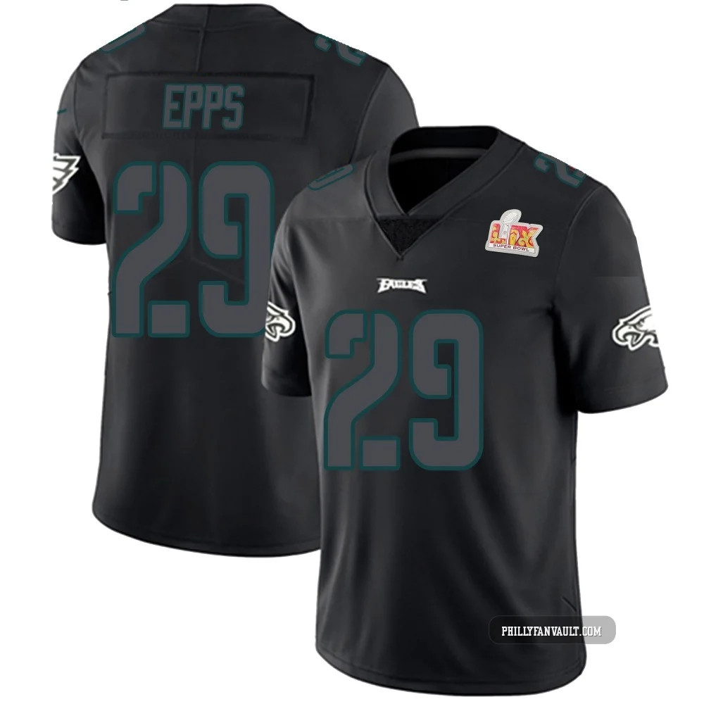 Men's Marcus Epps ＃29 Philadelphia Eagles Black Impact Limited Super Bowl LIX Jersey