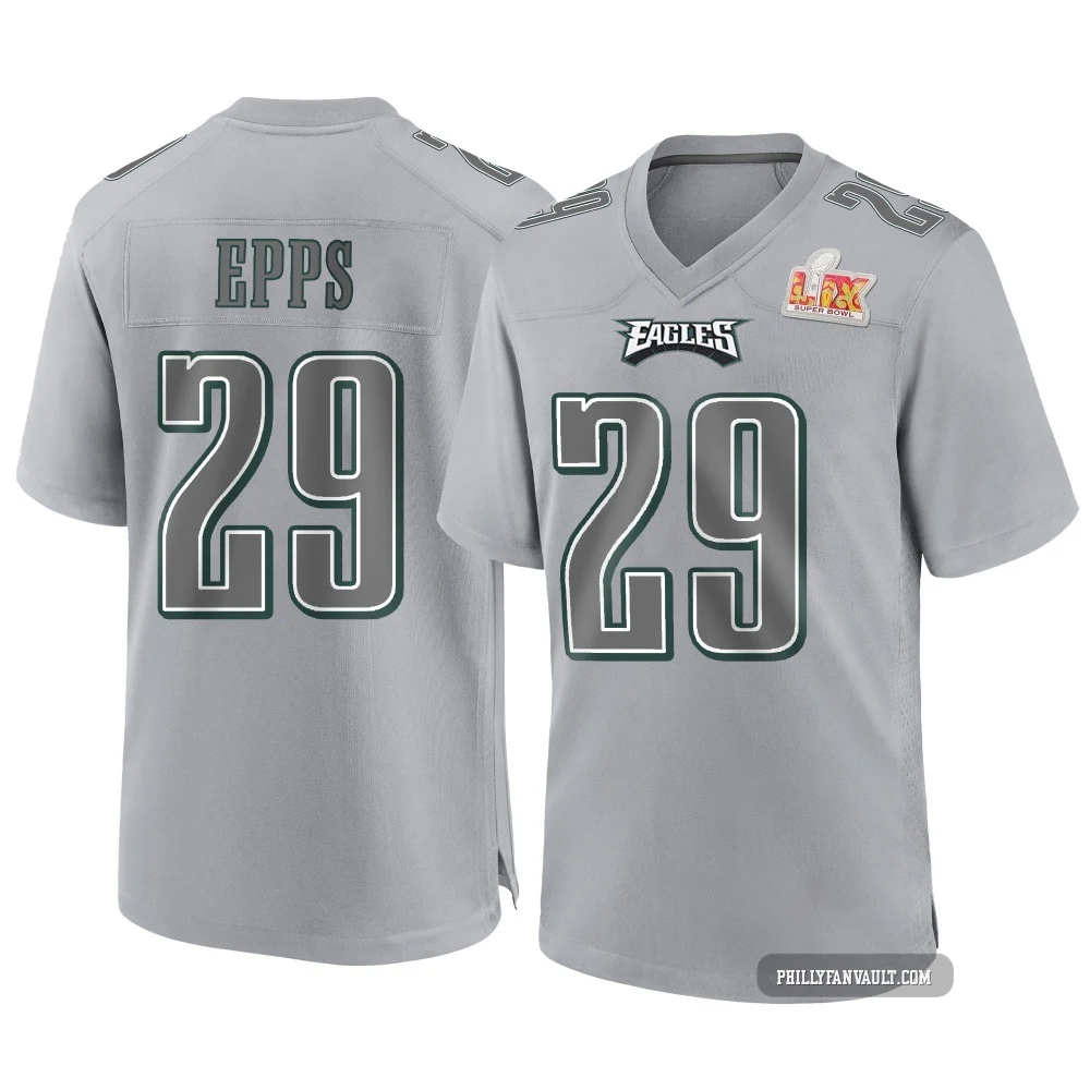 Men's Marcus Epps ＃29 Philadelphia Eagles Gray Game Atmosphere Fashion Super Bowl LIX Jersey
