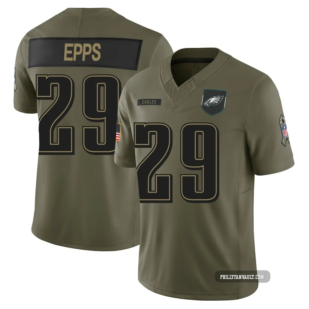 Men's Marcus Epps ＃29 Philadelphia Eagles Olive Limited 2025 Salute to Service Jersey