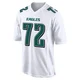 Men's Markel Bell ＃72 Philadelphia Eagles White Game Tundra Fashion Jersey