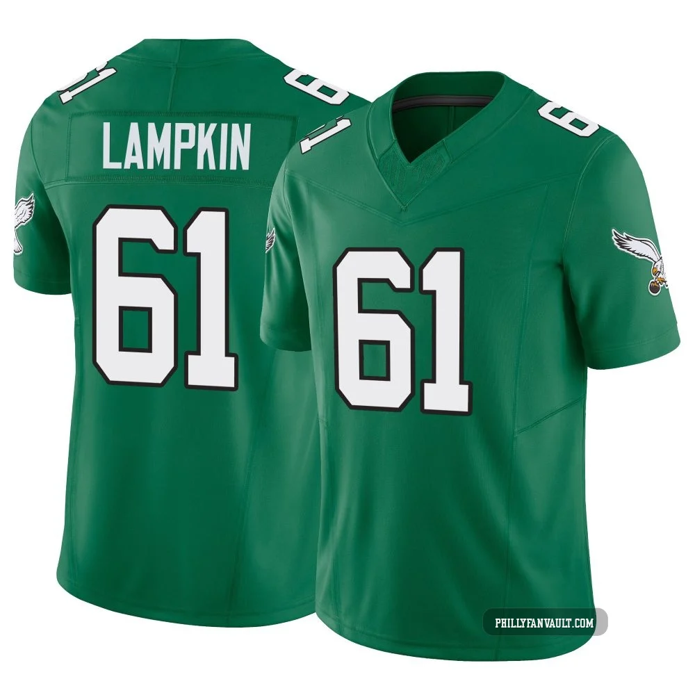 Men's Willie Lampkin ＃61 Philadelphia Eagles Green Limited Kelly Alternate Vapor F.U.S.E. Jersey