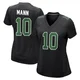 Women's Braden Mann ＃10 Philadelphia Eagles Black/Kelly Game Carbon Green Fashion Jersey