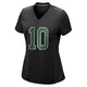 Women's Braden Mann ＃10 Philadelphia Eagles Black/Kelly Game Carbon Green Fashion Jersey