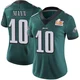 Women's Braden Mann ＃10 Philadelphia Eagles Green Limited Midnight Team Color Vapor Untouchable Super Bowl LIX Jersey