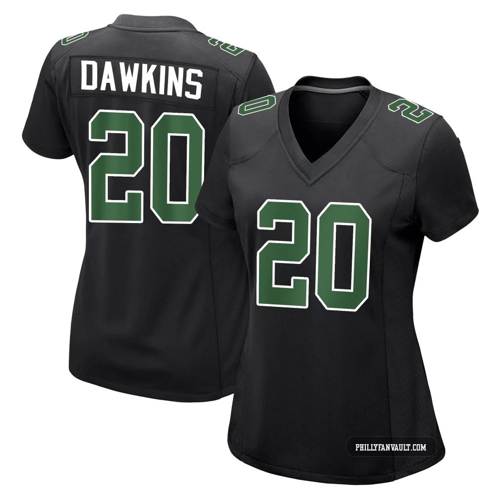 Women's Brian Dawkins ＃20 Philadelphia Eagles Black/Kelly Game Carbon Green Fashion Jersey