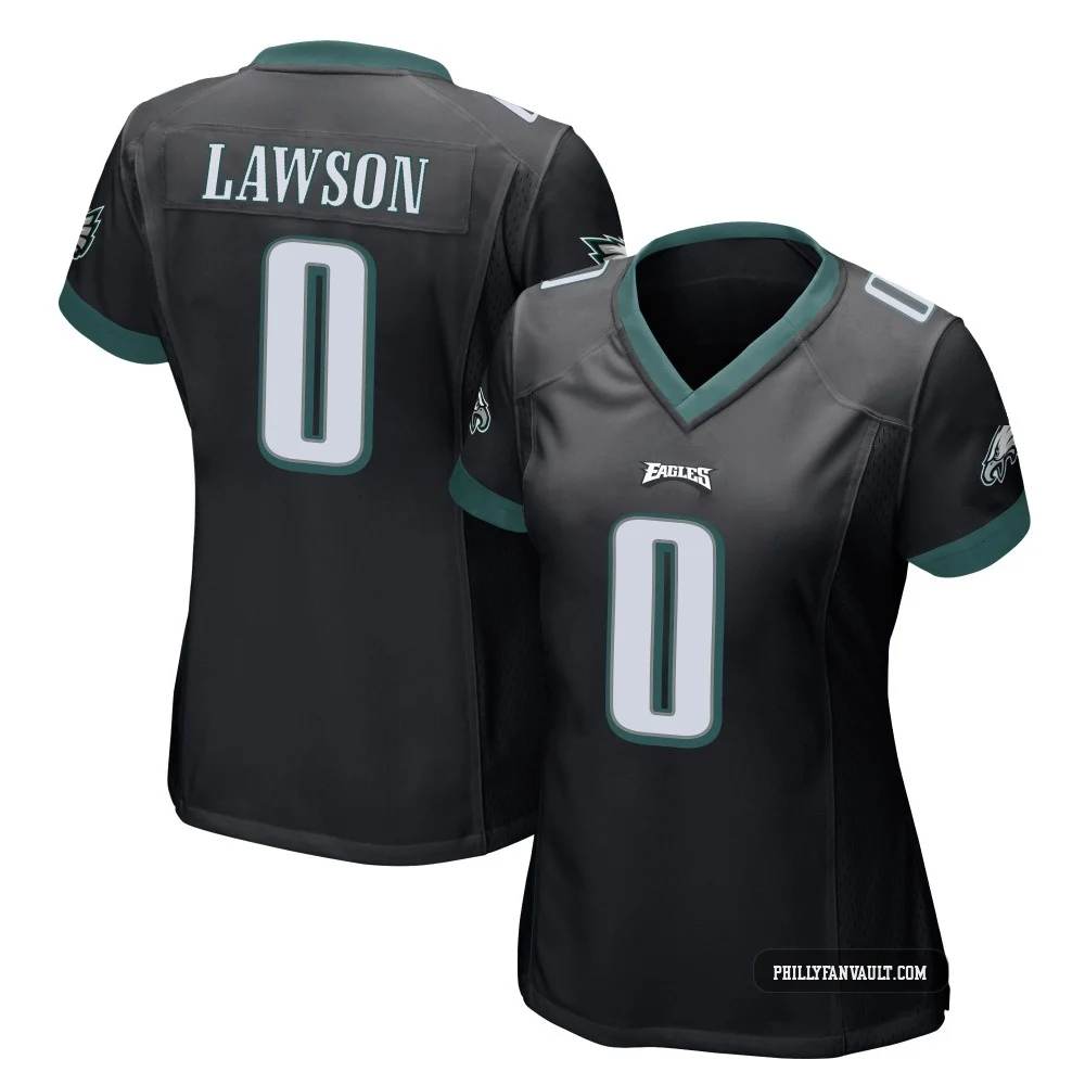 Women's Deontae Lawson ＃0 Philadelphia Eagles Black Game Alternate Jersey