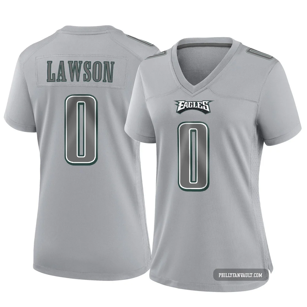 Women's Deontae Lawson ＃0 Philadelphia Eagles Gray Game Atmosphere Fashion Jersey